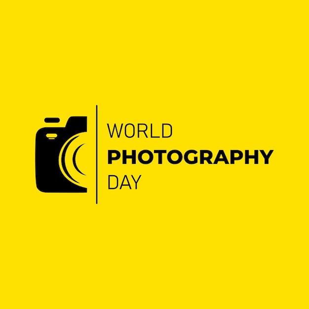 World photography day perfect design with lens vector illustration and text