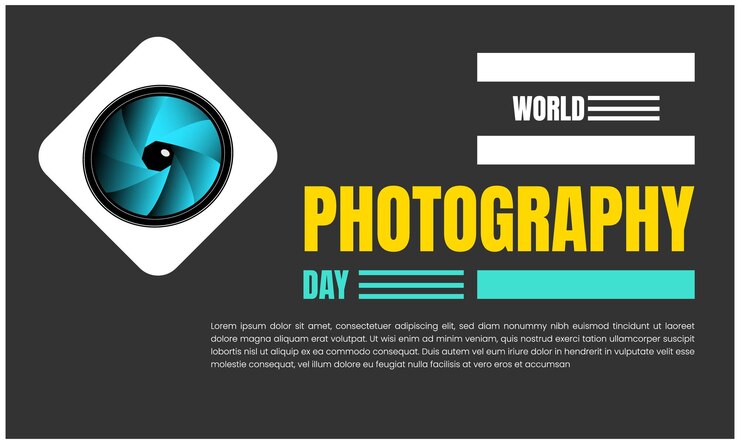 Vector world photography day poster and banner design for world photography day