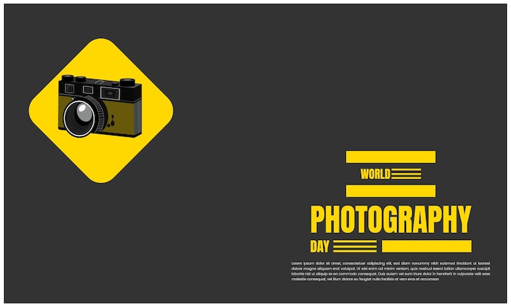 Vector world photography day poster and banner design for world photography day
