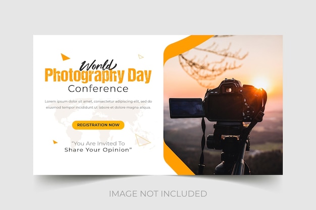 World Photography day social media web banner design