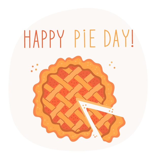 World day happy pie pie day cardillustrazione vettoriale in stile piatto