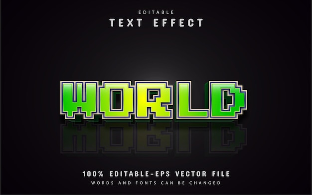 Effetto di testo pixel mondo