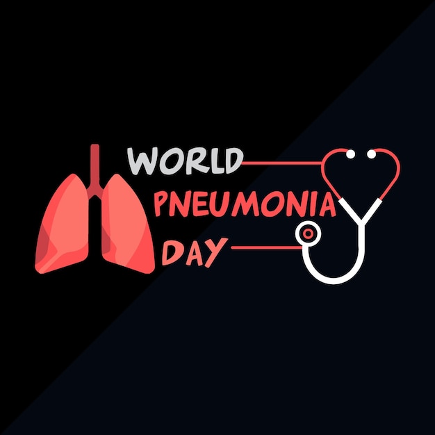 Vector world pneumonia day  t shirt design vector