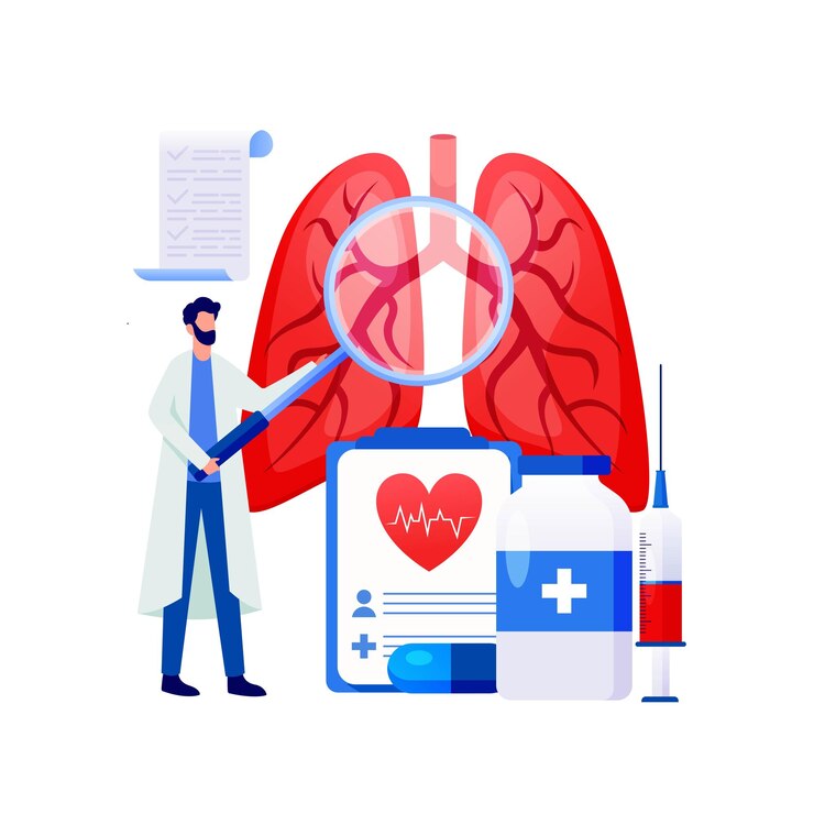 World Pneumonia illustration Background design with doctor research