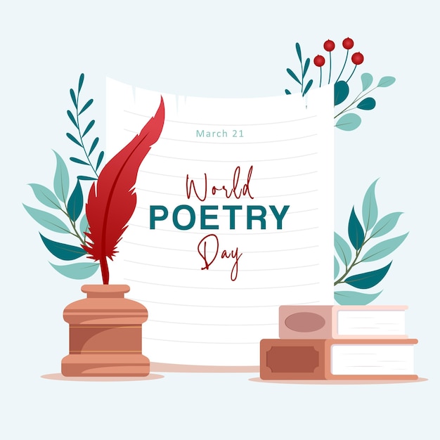 Vector world poetry day illustration