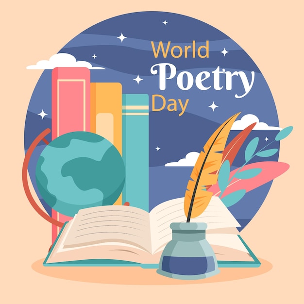 Vector world poetry day