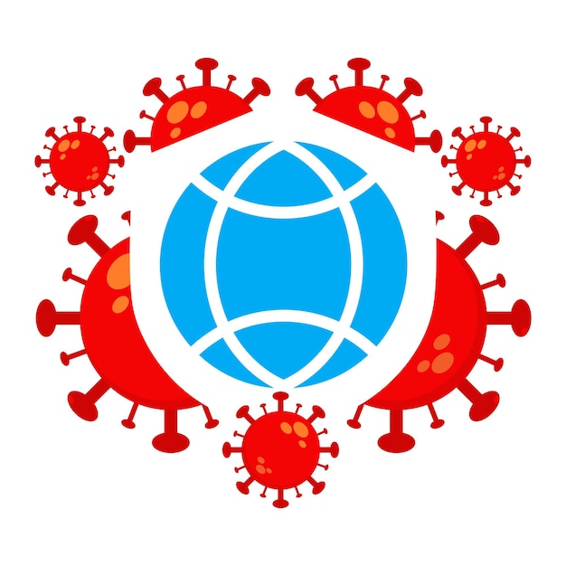 Vettore illustrazione della giornata mondiale della polio. virus con disegno dell'illustrazione del globo