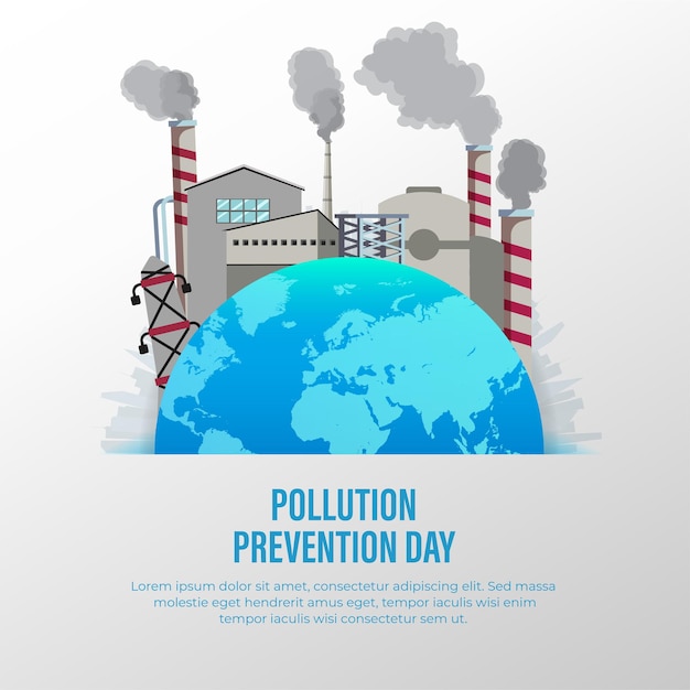 World pollution prevention day design background vector