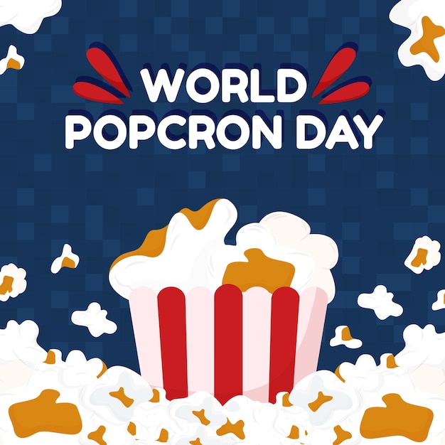 Vettore world popcorn day design del modello vettoriale