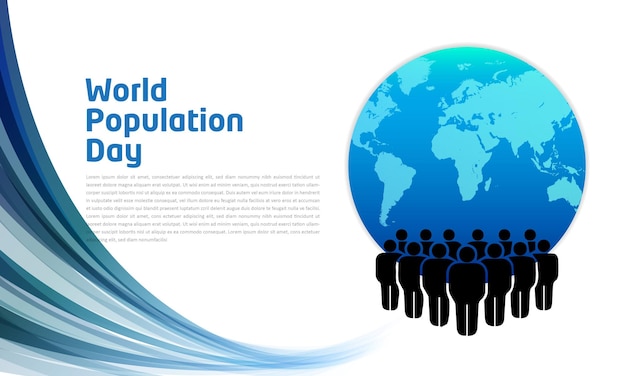 World population day banner vector World population day background