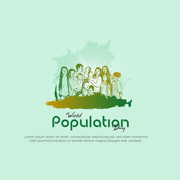 Vector world population day creative ads