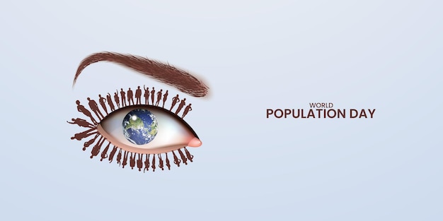 배너, 포스터, 3D 일러스트레이션을 위한 창의적인 컨셉 디자인인 세계 인구의 날.