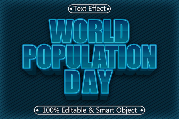 World Population Day Editable Text Effect 3 dimension Emboss Modern style