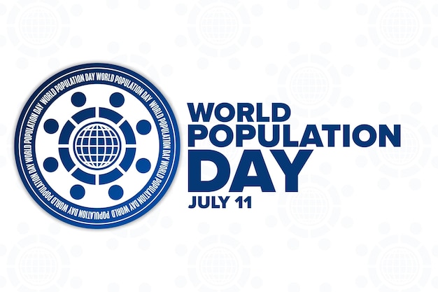벡터 텍스트 비문 벡터 eps10 일러스트와 함께 배경 배너 카드 포스터에 대한 세계 인구의 날 7월 11일 휴일 개념 템플릿