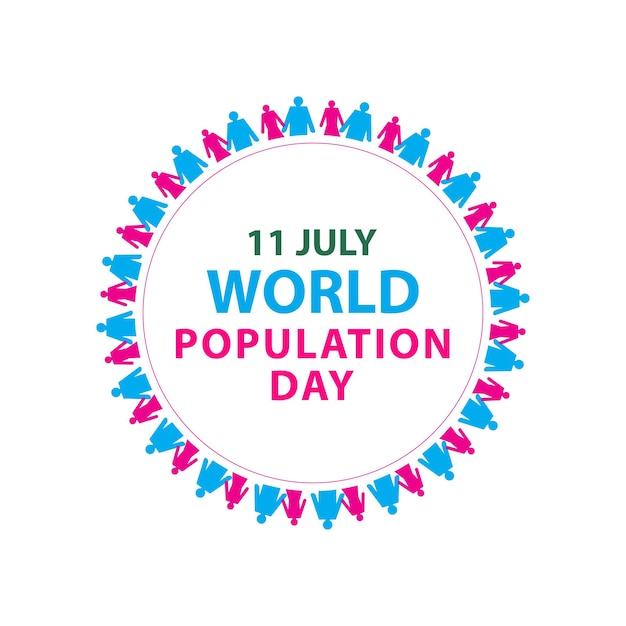 Vector world population day july 11th social media post design