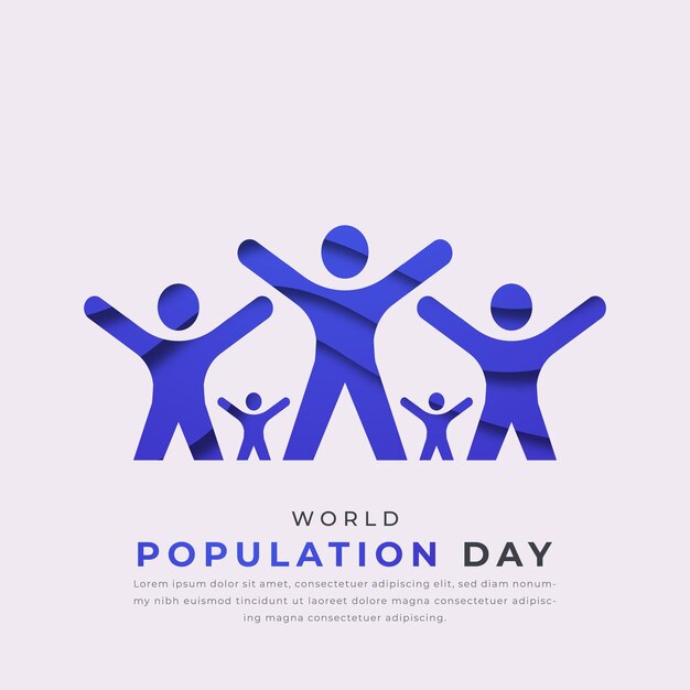 Vector world population day paper cut style vector design illustration for background poster banner ads