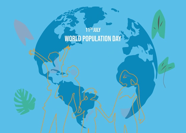 World population day social media banner vector