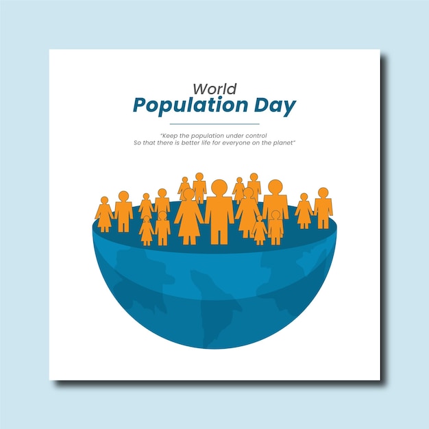 Vector world population day social media post design vector