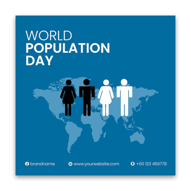 Premium Vector World population day social media post template