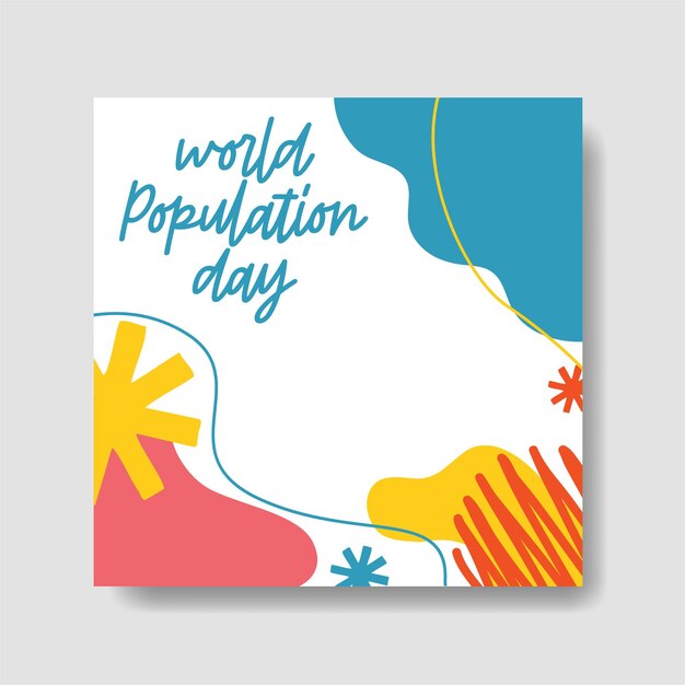 Vector world population day social media post vector design