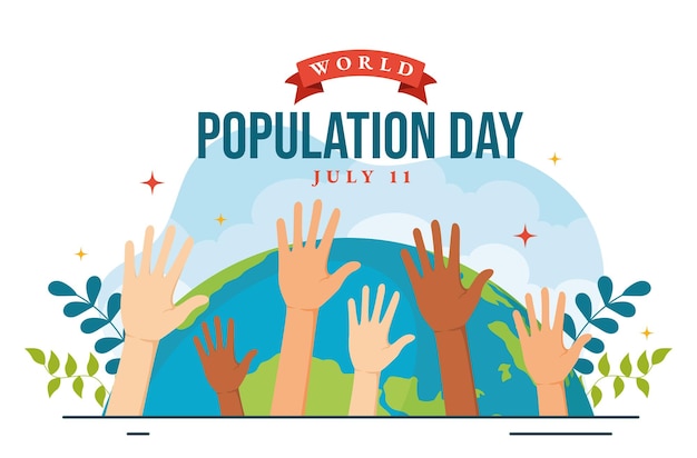 World Population Day Vector Illustration Earth