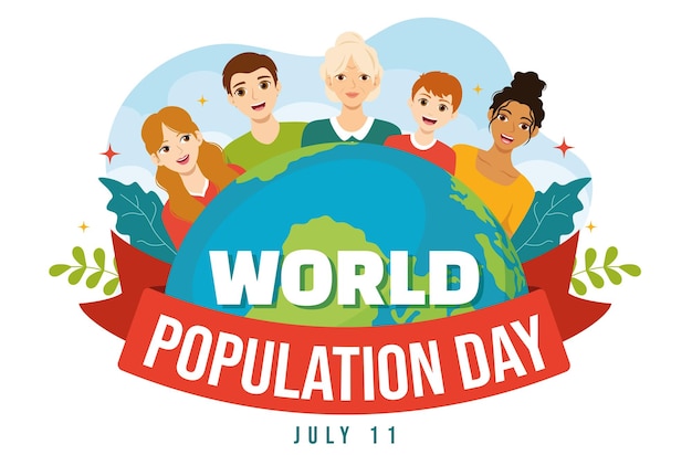 World population day vector illustration earth