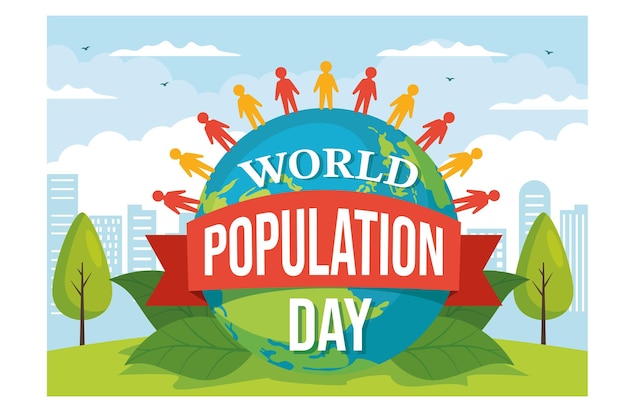 World Population Day Vector Illustration Earth