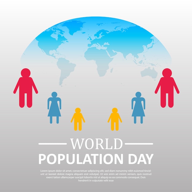 World population day with colorful vectors