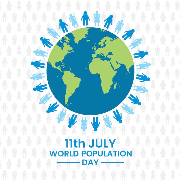 World population day with earth vector file