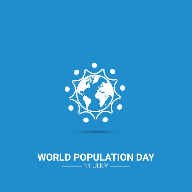 Всемирный день народонаселения карта мира и люди земного шара круг креативный дизайн