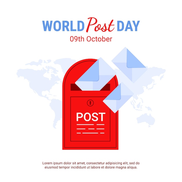 Vettore giornata mondiale della posta 9 ottobre