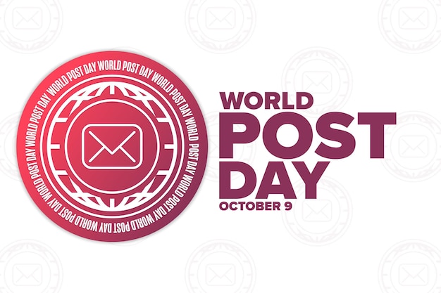 World Post Day October 9 Holiday concept Template for background banner card poster with text inscription Vector EPS10 illustration