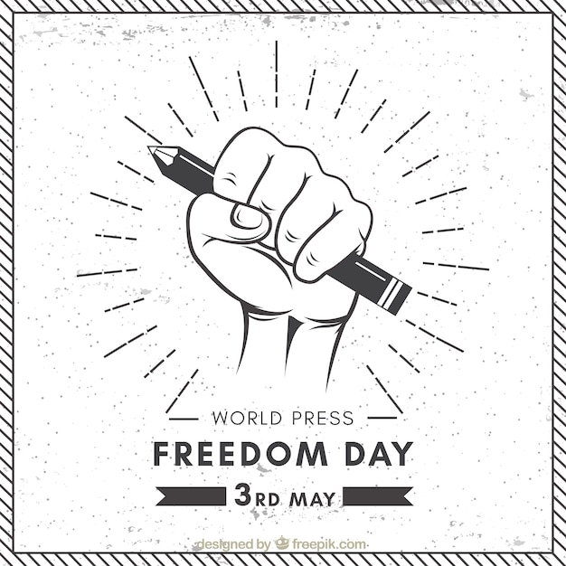 Всемирный день свободы прессы фон в стиле ретро