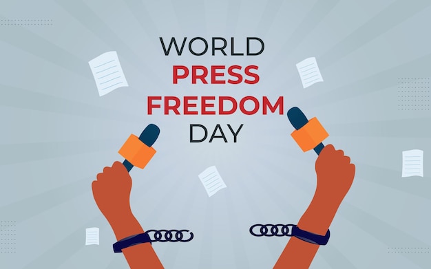 Vector world press freedom day banner template