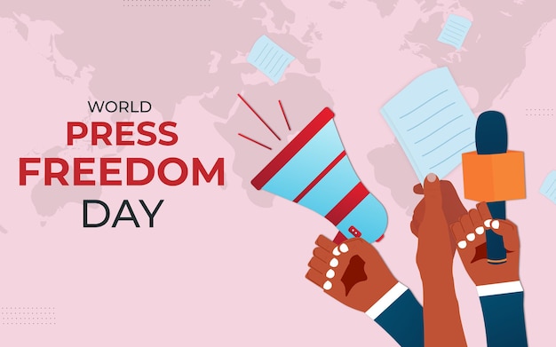 Vector world press freedom day banner template