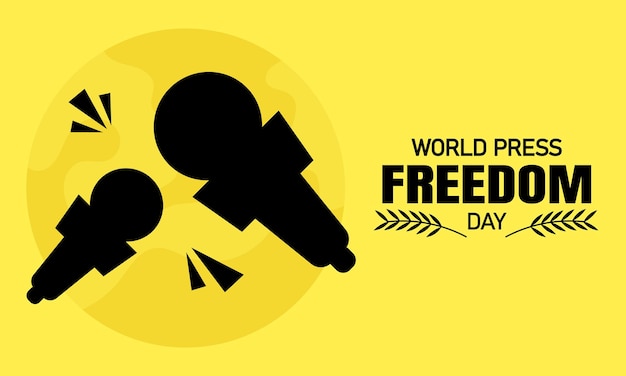 World Press Freedom Day Banner with Mic and World background Vector Illustration Eps 10