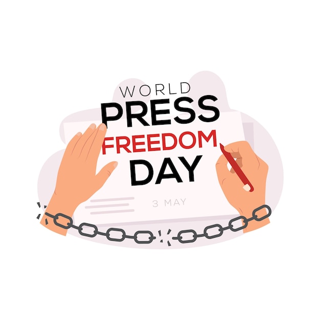 World press freedom day concept banner celebration vector illustration