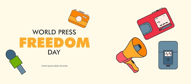 Vector world press freedom day design poster