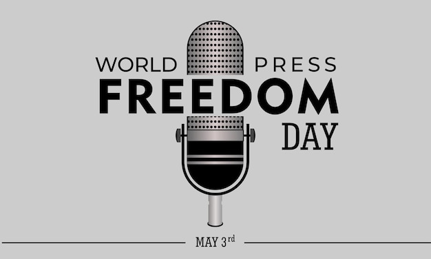 Всемирный день свободы печати 3 мая векторная иллюстрация и простой дизайн текста