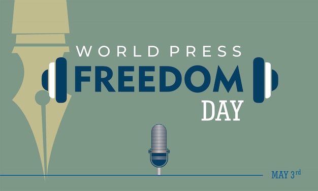 World press freedom day may 3rd vector illustration and text simple design