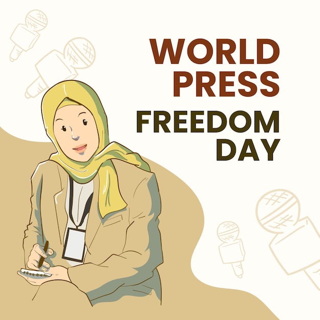 Vector world press freedom day poster