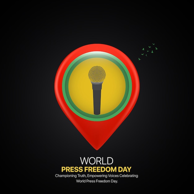 Vector world press freedom day press freedom day creative ads design may 3 social media poster vector 3d illustration