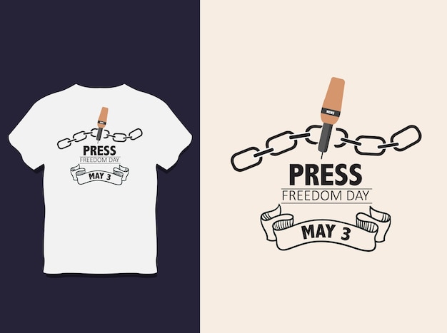 벡터로 세계 언론 자유의 날 타이포그래피 티셔츠 디자인