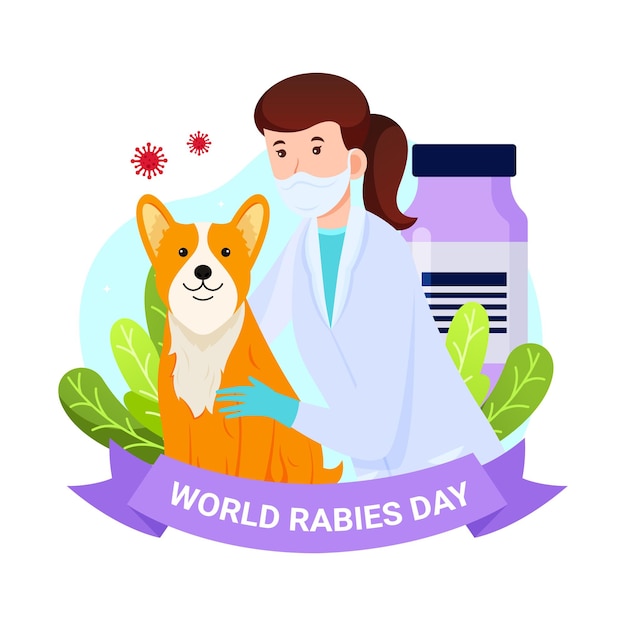 world rabies day vector illustration