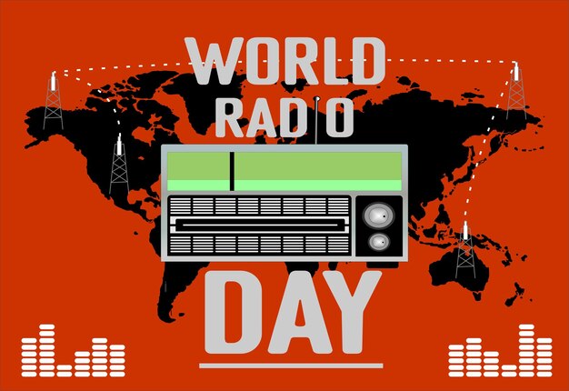 Vector world radio day 2023 vector