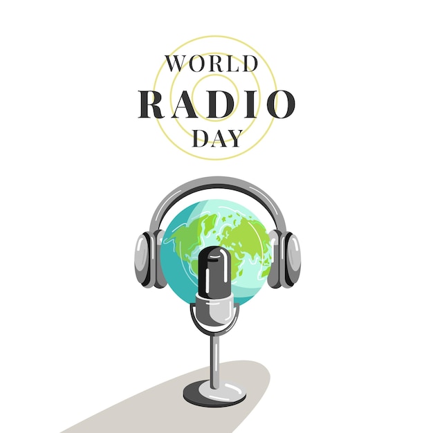 World radio day illustration banner