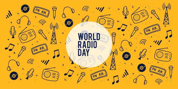 World radio day illustration