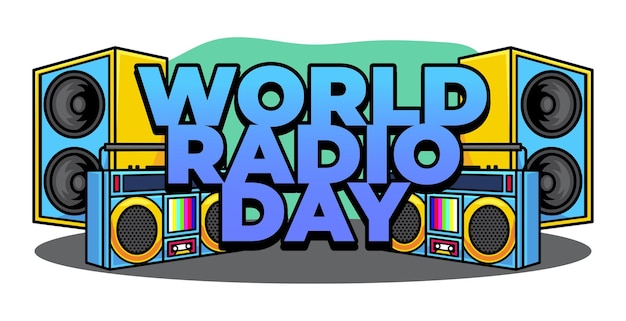 Vector world radio day vector art illustration on isolated background