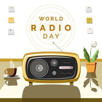 Illustrazione vettoriale della giornata mondiale della radio