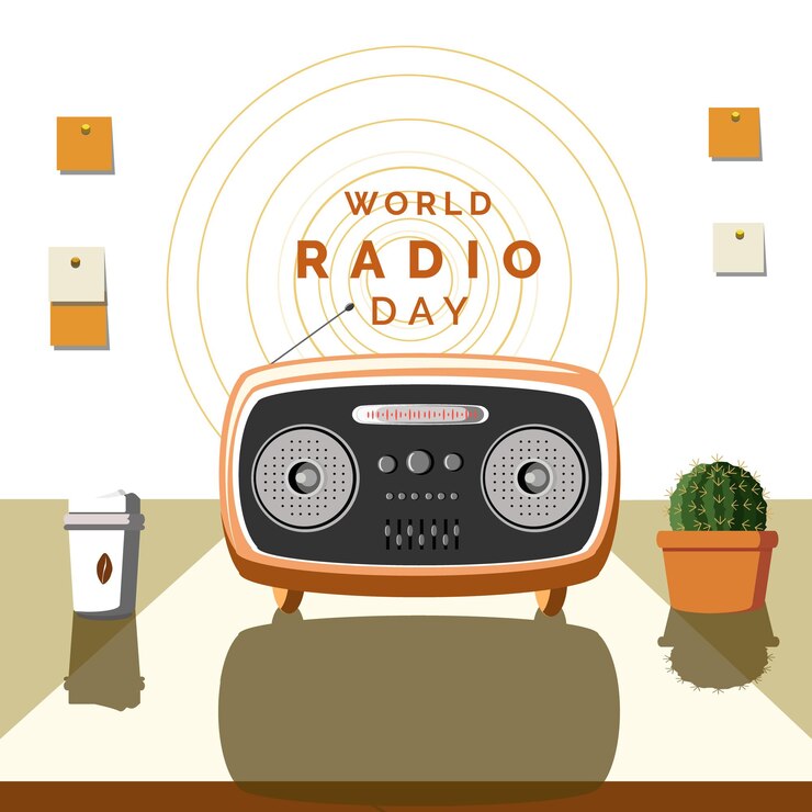 Vector world radio day vector illustration
